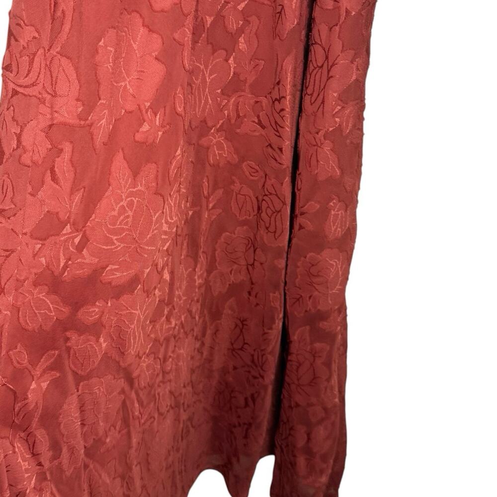 BHLDN Hutch Rust Orange Event Floral Motif Lindy V Neck Maxi Dress - 2 - Picture 7 of 9